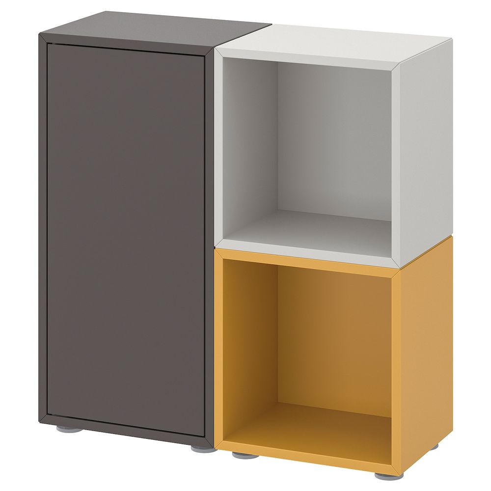 Комбинация шкафов с ножками, темно-серый/светло-серый золотисто-коричневый 70x25x72 см IKEA EKET ЭКЕТ 592.864.30 - фото 1