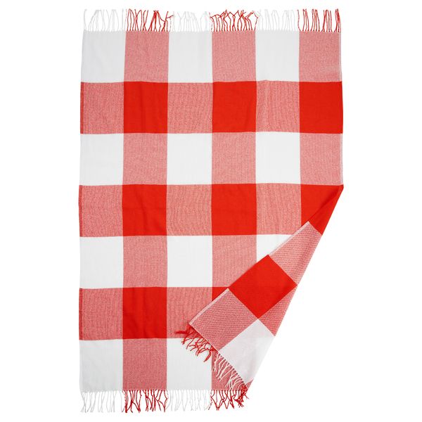 Плед АННАМИА, красный, белый (140x205 см) - схема-чертеж с размерами