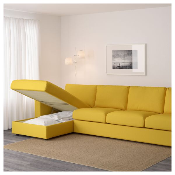 4-местный диван ВИМЛЕ, с козеткой, Оррста золостисто-желтый - фото 3