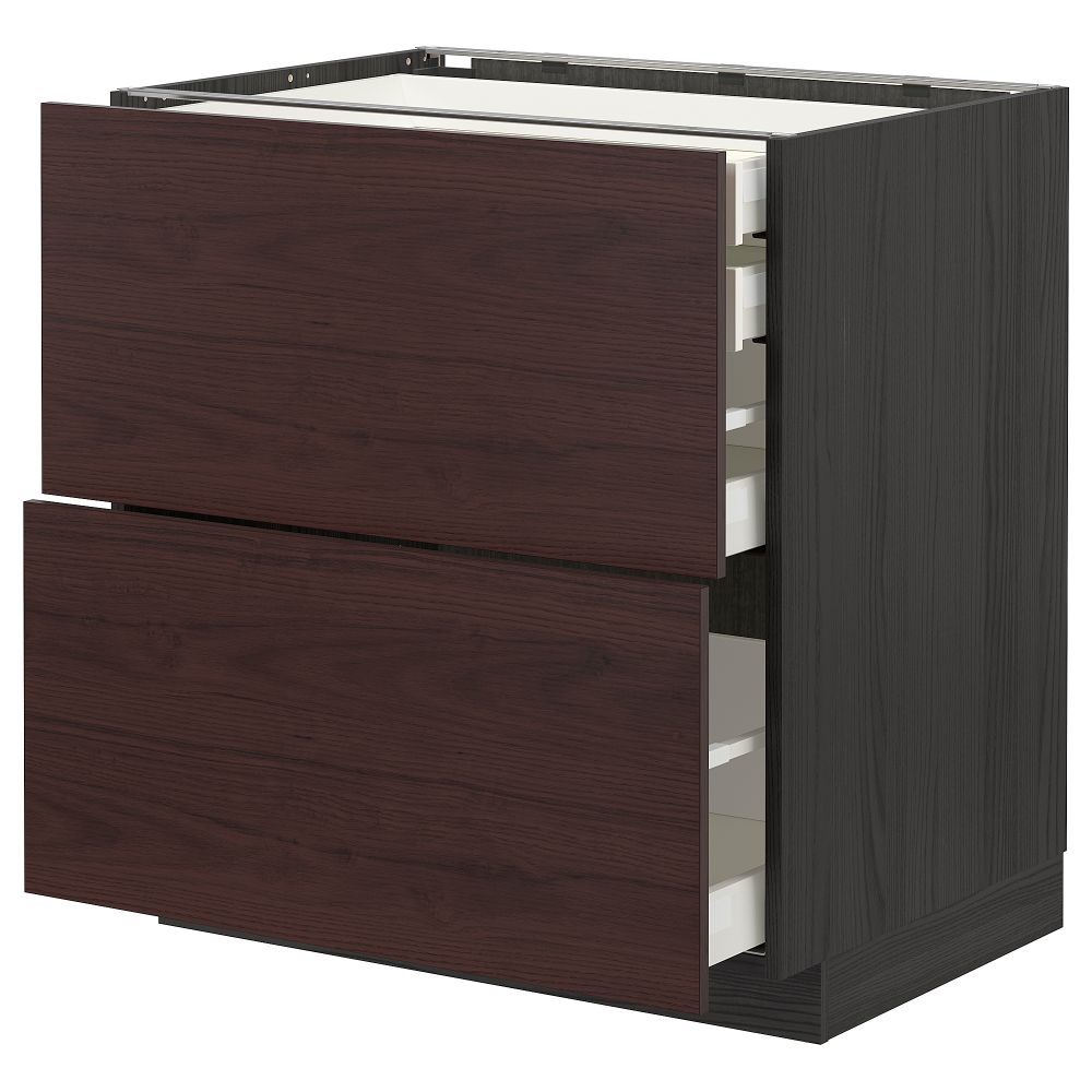 Напольный шкаф 2 фронтальных, 2 низких, 1 средний, 1 Высокий ящик, 80x60 cm IKEA METOD МЕТОД, MAXIMERA МАКСИМЕРА 193.339.09 - фото 1