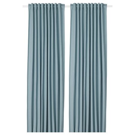 TIBAST Гардины, 2 шт. - синий/с лентой 145x300 см