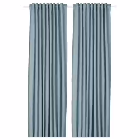 TIBAST Гардины, 2 шт. - синий/с лентой 145x300 см