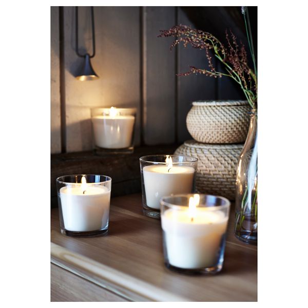 Ароматическая свеча в стакане СИНЛИГ, Ванильное удовольствие естественный, естественный (7.5 см) - фото 3