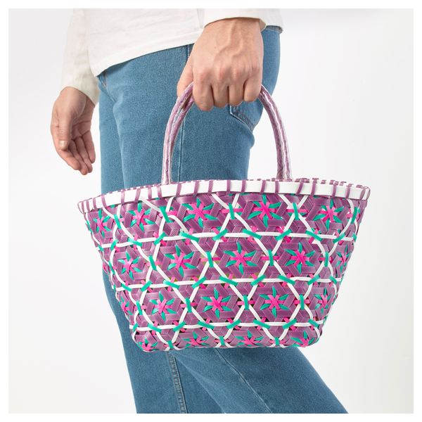 Корзина для пикника СОММАР 2017, сиреневый, белый (21 см) - схема-чертеж с размерами