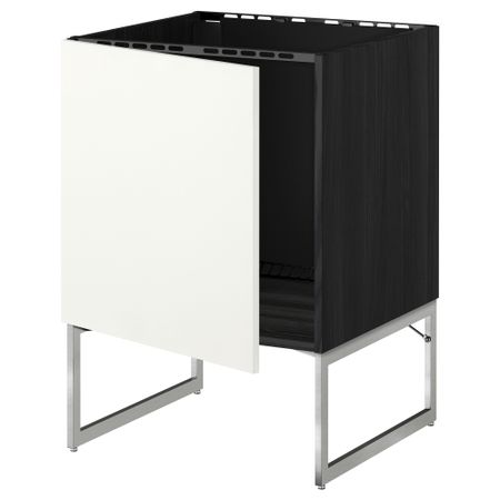 Напольный шкаф для раковины МЕТОД, черный, Хэггеби белый (60x60x60 см)