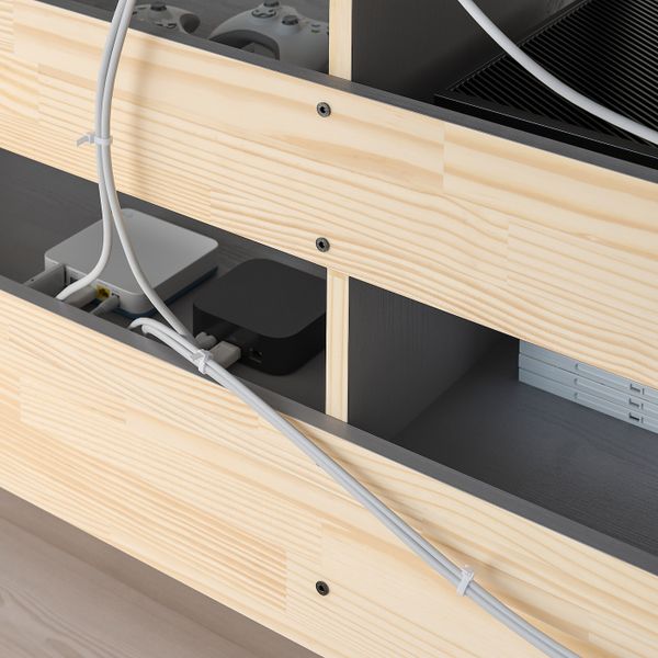 Тумба под ТВ, с цоколем, серый 160x47x62 см IKEA HAVSTA ХАВСТА 604.803.70 - фото 7