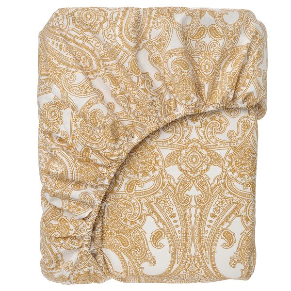 Простыня натяжная, 80x200 см, желтый, белый IKEA JÄTTEVALLMO ЙЭТТЕВАЛЛМО 905.496.98 - фото 1