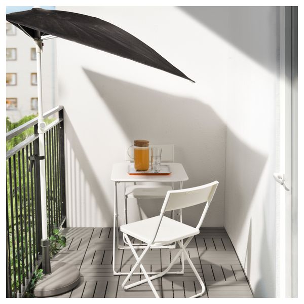 Садовый стол ГЭРО, складной белый (55x60 см) - фото 2