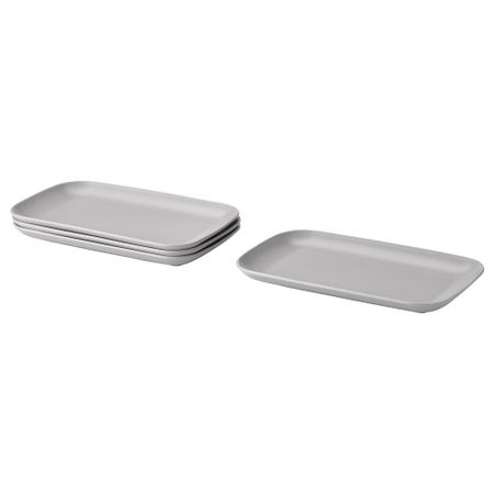 Тарелка, 30x18 см, матовая поверхность светло-серый IKEA FÄRGKLAR ФЭРГКЛАР 305.643.85