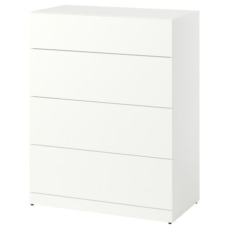 LASTARE Комод с 4 ящиками - белый 80x42x100 см