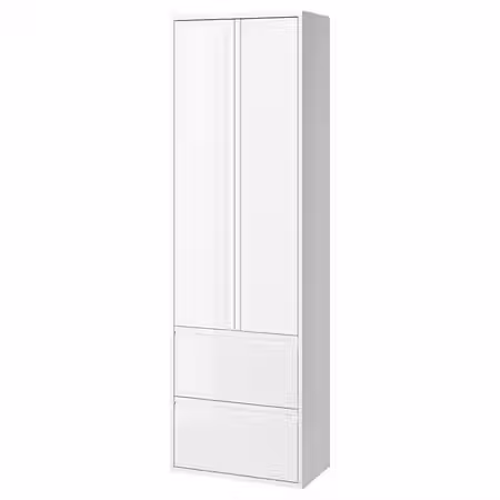 ÄNGSJÖN ЭНГШЁН Высокий шкаф с дверцами/ящиками - глянцевый белый 60x35x195 см
