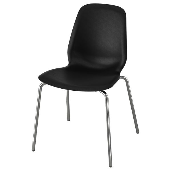 Стул, черный, сефаст хромированный IKEA LIDÅS 995.055.67 - фото 1