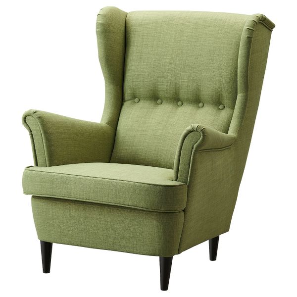 Кресло с подголовником, Шифтебу зеленый IKEA STRANDMON СТРАНДМОН 205.271.95 - фото 1