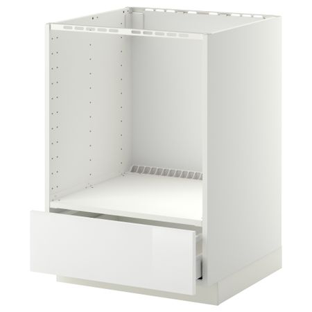 Напольный шкаф для духовки, с ящиком МЕТОД / МАКСИМЕРА, белый, Рингульт белый (60x60 см)