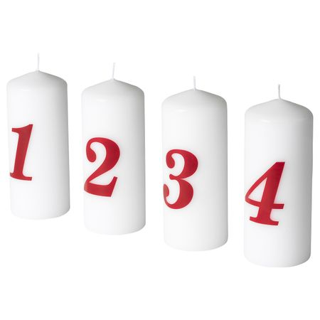 Неароматическая свеча формовая, белый 14 см IKEA VINTER 2021 ВИНТЕР 2021 404.981.68