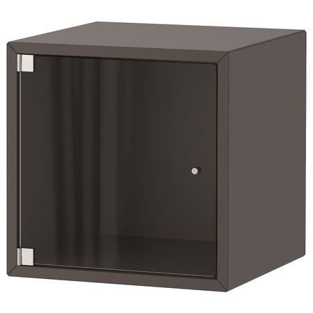 Навесной шкаф со стеклянной дверью, темно-серый 35x35x35 см IKEA EKET ЭКЕТ 293.363.61