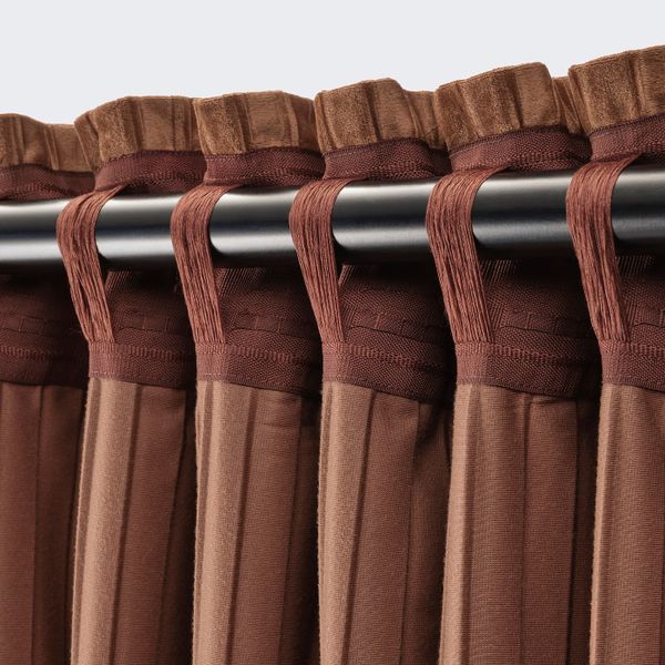 Затемняющие гардины, 2 шт., коричневый 145x300 см IKEA ELDTORN ЭЛЬДТОРН 004.881.09 - схема-чертеж с размерами