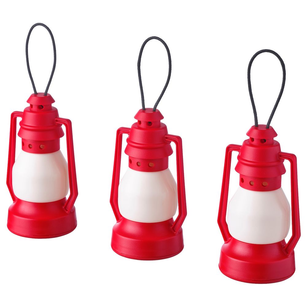 Декоративная подсветка, светодиоды, с батарейным питанием, фонарь красный, 8.5 см IKEA ВИНТЕРФЕСТ 604.371.93 - фото 1