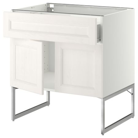 Напольный шкаф, полки, ящик, 2 двери МЕТОД / ФОРВАРА, белый, Лаксарби белый