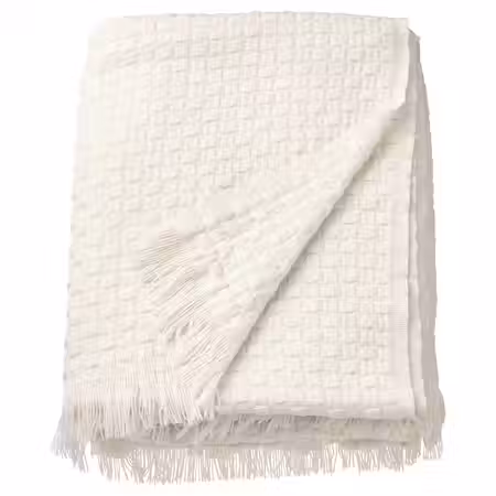 HORNMAL ХОРНМАЛ Плед - белый с оттенком 130x170 см