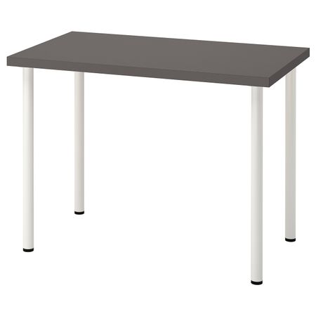 Письменный стол, темно-серый/белый 100x60 см IKEA LINNMON ЛИННМОН / ADILS АДИЛЬС 694.160.87