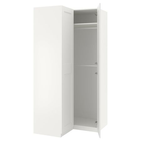 Гардероб угловой, белый/Гримо белый 111/111x236 см IKEA PAX ПАКС 992.185.14