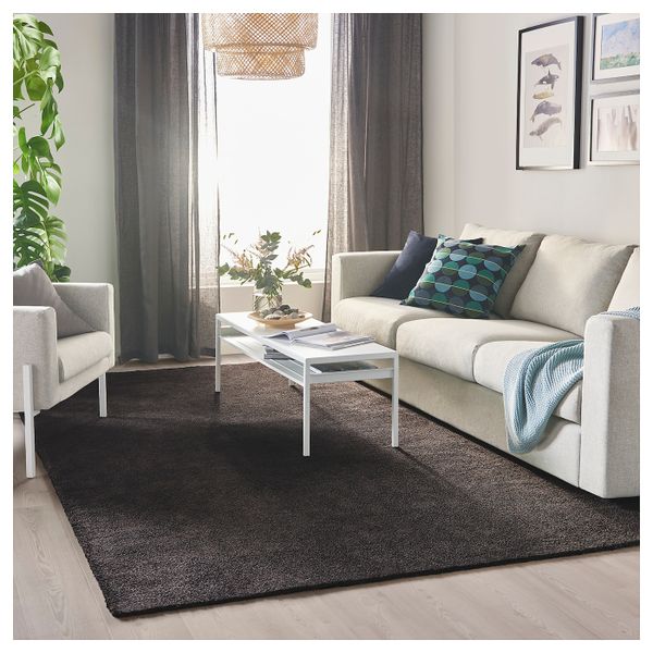 Ковер, короткий ворс, темно-серый 200x300 см IKEA STOENSE СТОЭНСЕ 504.268.16 - фото 3