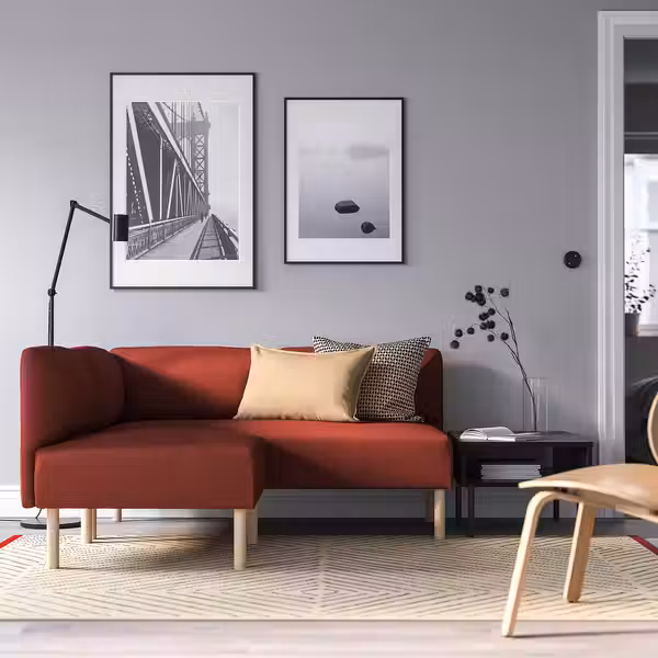 LILLEHEM Модульный угловой 2-местный диван - Gunnared/коричнево-красный дерево - фото 2