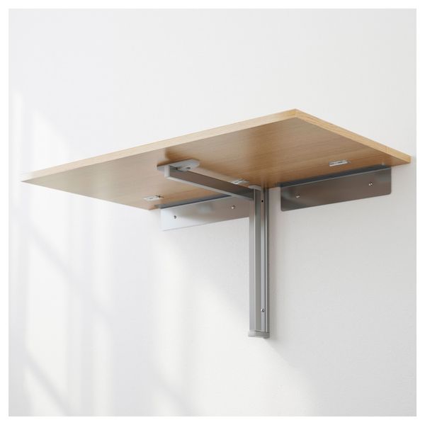 Стол откидной стенного крепежа БЬЮРСТА, дубовый шпон (90x50 см) - схема-чертеж с размерами