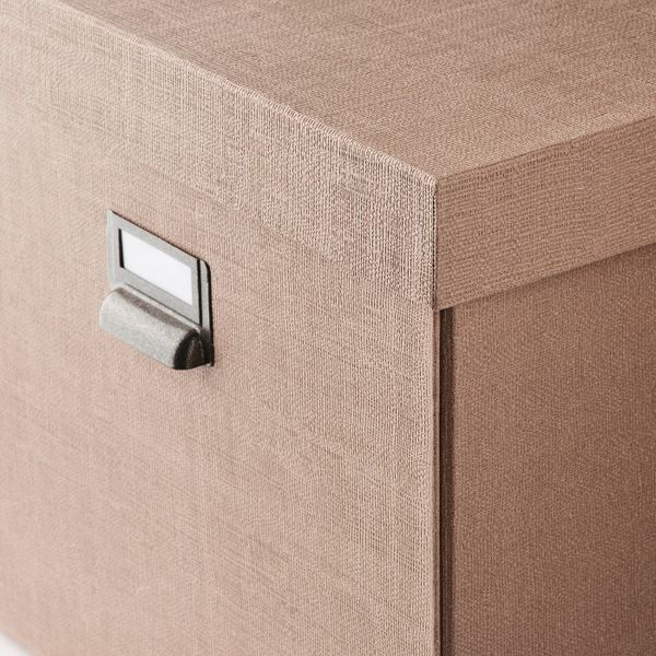 Коробка с крышкой, темно-бежевый 32x31x30 см IKEA TJOG ЧУГ 004.746.21 - фото 3
