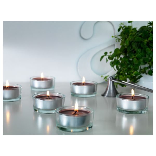 Аромат свеча в металической подставке СИНЛИГ, эффект спа серый, серый - фото 3