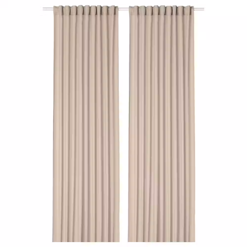 ROSENROBINIA РОЗЕНРОБИНИЯ Гардины, 2 шт. - бежевый/с лентой 145x300 см - фото 1