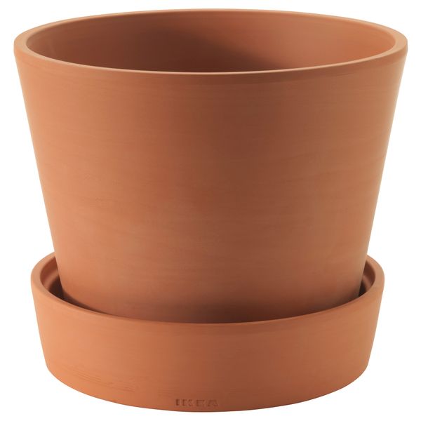Горшок цветочный с поддоном ИНГЕФЭРА, для сада, терракота - схема-чертеж с размерами