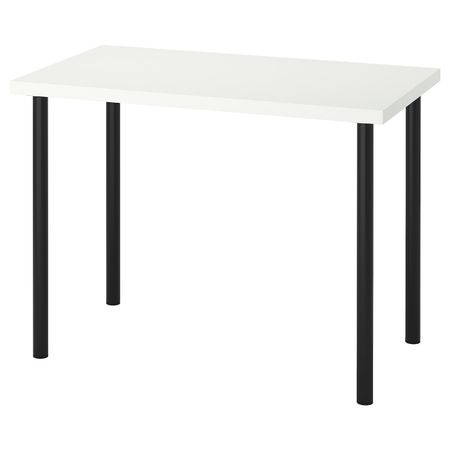 Стол, белый, черный 100x60 см IKEA LINNMON ЛИННМОН / ADILS АДИЛЬС 692.793.87