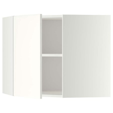 Угловой навесной шкаф с полками, белый/Хэггеби белый 68x60 см IKEA METOD МЕТОД 092.263.30