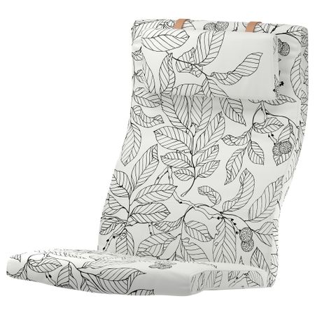 Подушка-сиденье на кресло ПОЭНГ, Висланда черный/белый