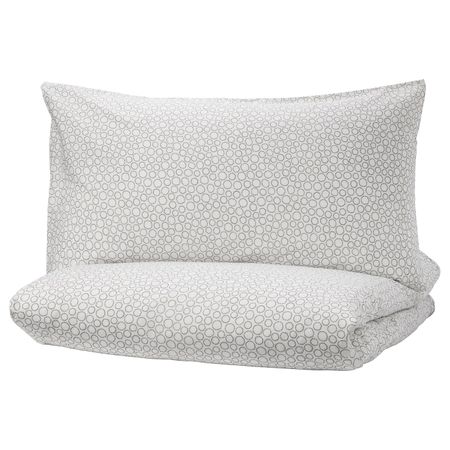 Пододеяльник и 1 наволочка, серый, 150x200/50x70 см IKEA ТРЭДАСТЕР 603.951.26