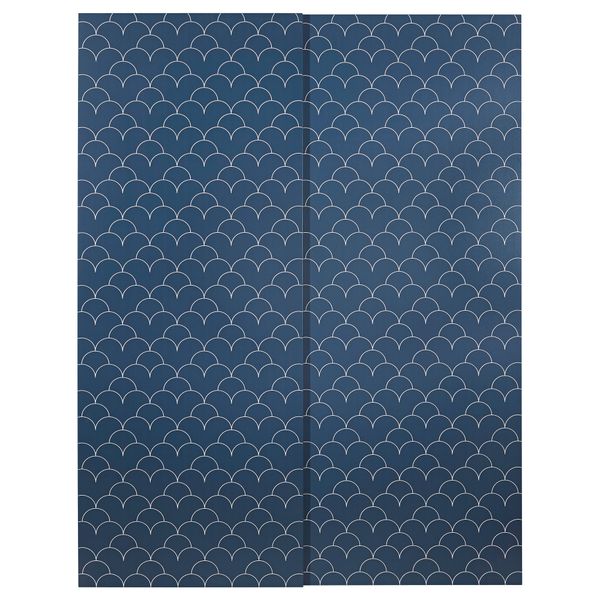 Пара раздвижных дверей СВОРКМО, с рисунком темно-синий, белый - схема-чертеж с размерами