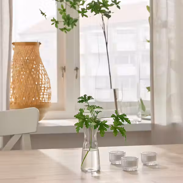 TIDVATTEN Ваза - прозрачное стекло 14 см - фото 2