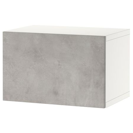 Стеллаж с дверью, белый/КЭЛЛЬВИКЕН светло-серый 60x42x38 см IKEA BESTÅ БЕСТО 894.416.65