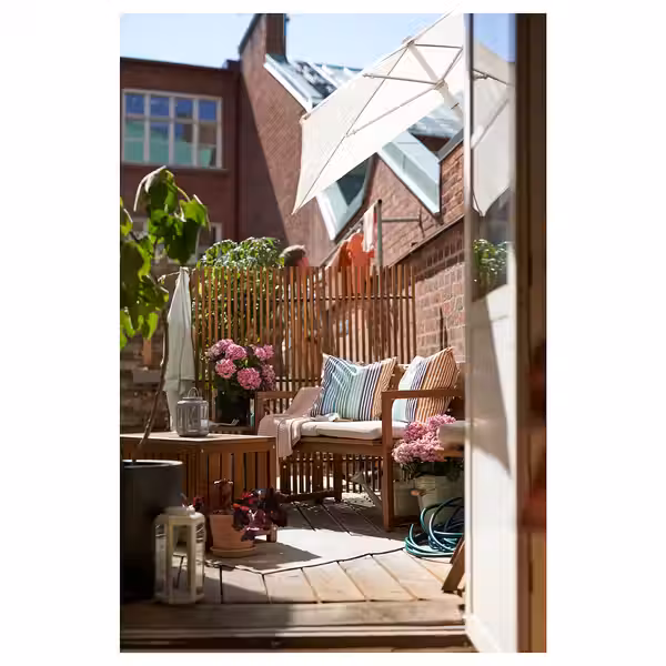 NÄMMARÖ Садовая скамья со спинкой - светло-коричневая морилка - фото 4