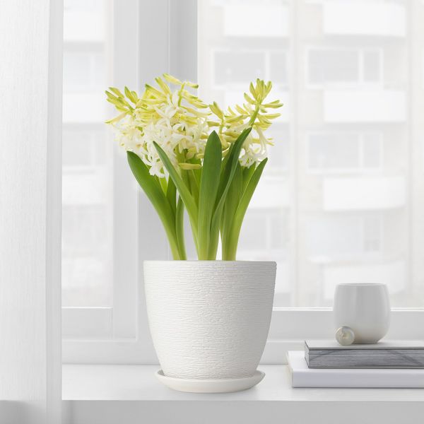 Горшок цветочный, белый 19 см IKEA SKAKIG СКАКИГ 704.313.60 - схема-чертеж с размерами