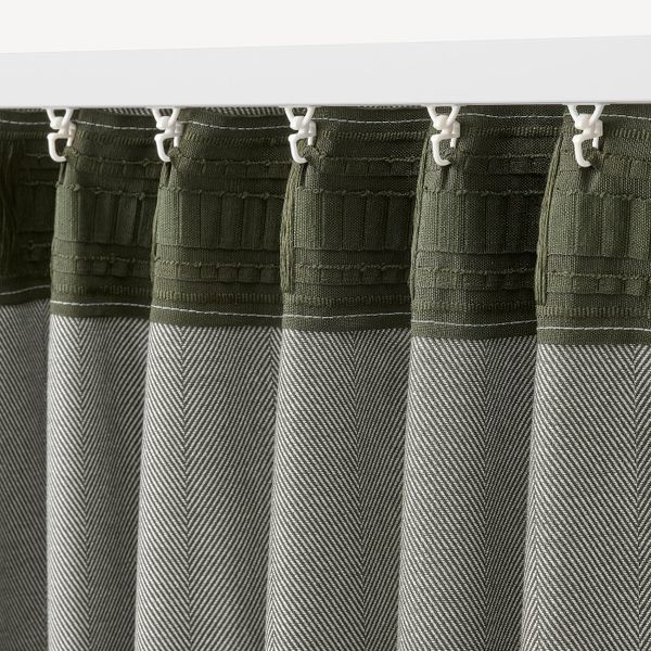 Затемняющие гардины, 2 шт., темно-зеленый 145x300 см IKEA TIBAST ТИБАСТ 505.045.93 - фото 5