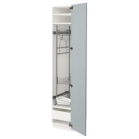Высокий шкаф с отделением для аксессуаров для уборки, 40x60x200 cm IKEA METOD МЕТОД, MAXIMERA МАКСИМЕРА 794.793.43