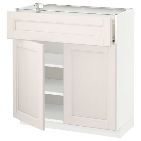 Напольный шкаф + ящик, 2 дверцы МЕТОД / ФОРВАРА, белый, Лаксарби белый