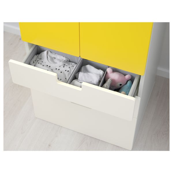 Комбинация для хранения с дверцами, ящиками СТУВА, белый, желтый (60x50x192 см) - фото 3