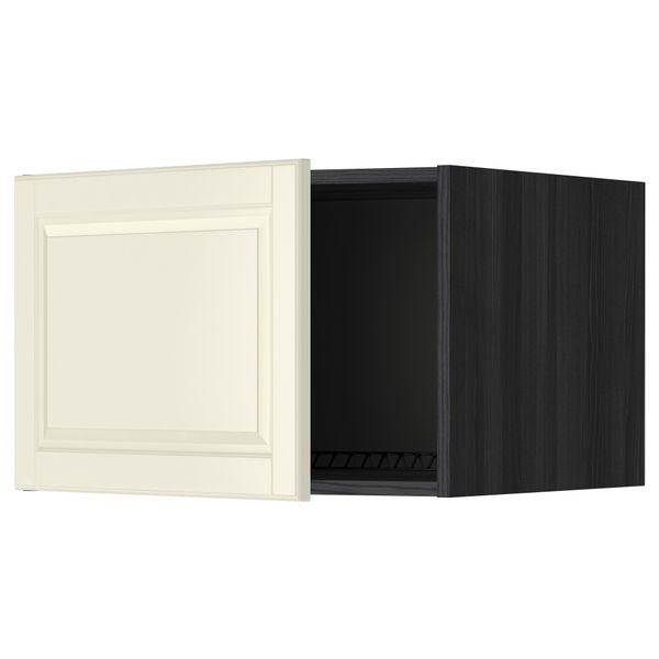 Верхний шкаф на холодильник, морозильник МЕТОД, черный, Будбин белый с оттенком - схема-чертеж с размерами