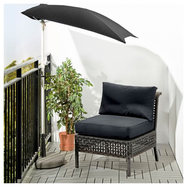 Садовое легкое кресло КУНГСХОЛЬМЕН / КУНГСЭ, черно-коричневый (62x80x73 см) - фото 2