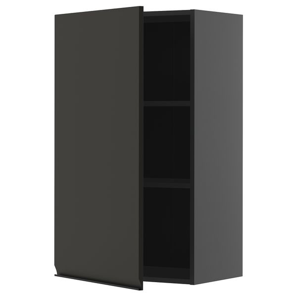 Навесной шкаф с полками, черно-серый, Upplöv матовый антрацит, 60x100 см IKEA METOD МЕТОД 895.881.53 - фото 1