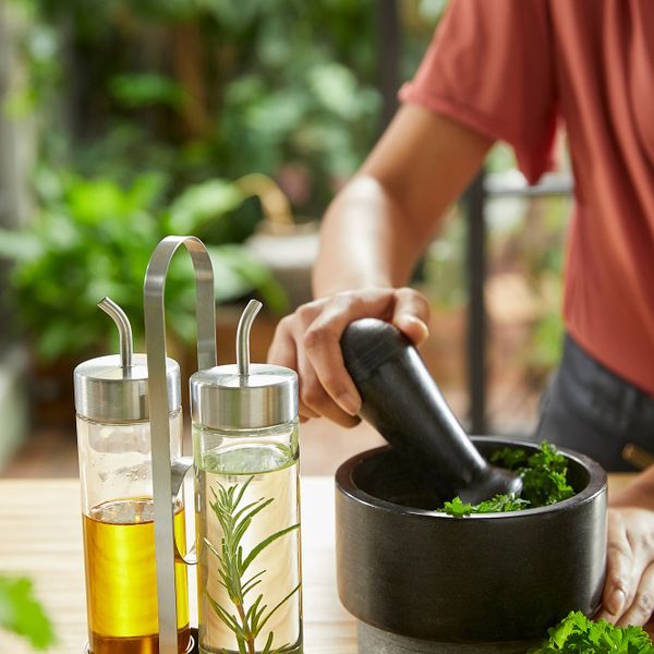 Набор для масла, уксуса, 3 предмета, стекло, нержавеющая сталь IKEA ÖRTFYLLD ОРТФИЛЛЬД 403.913.51 - фото 4